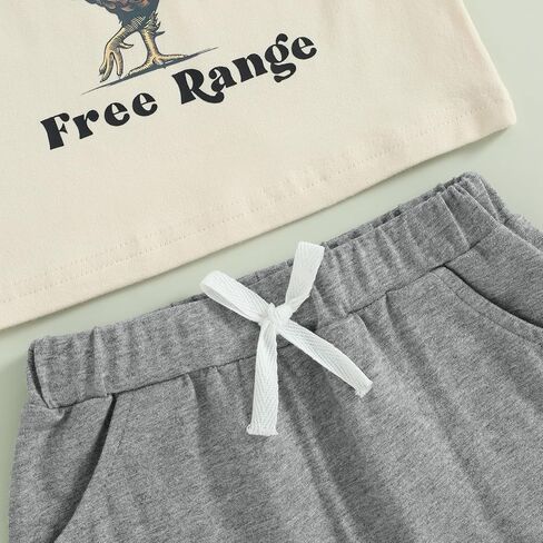 Western Baby Boy Summer Clothes Cow/Chicken/Horse Print Short Sleeve T-Shirt Shorts Toddler Cowboy Outfit in Saudi Arabia