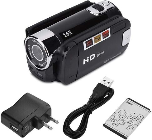 Socobeta Camcorder Digital Camera Full HD 270° Rotation 1080P 16X High Definition Digital Camcorder Video DV Camera DV Player(US-Black) in Saudi Arabia