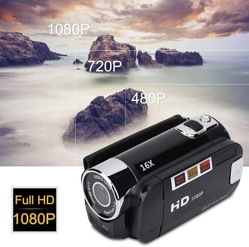 Socobeta Camcorder Digital Camera Full HD 270° Rotation 1080P 16X High Definition Digital Camcorder Video DV Camera DV Player(US-Black) in Saudi Arabia