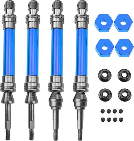 Front & Rear Universal Drive Shaft CVD w/Wheel Hex Hub Compatible with 1/10 Traxxas Slash VXL 4x4 /Stampede VXL 4X4/Hoss VXL 4X4 RC Car Upgrade Part (Black) in Saudi Arabia