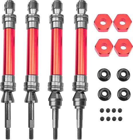 Front & Rear Universal Drive Shaft CVD w/Wheel Hex Hub Compatible with 1/10 Traxxas Slash VXL 4x4 /Stampede VXL 4X4/Hoss VXL 4X4 RC Car Upgrade Part (Black) in Saudi Arabia