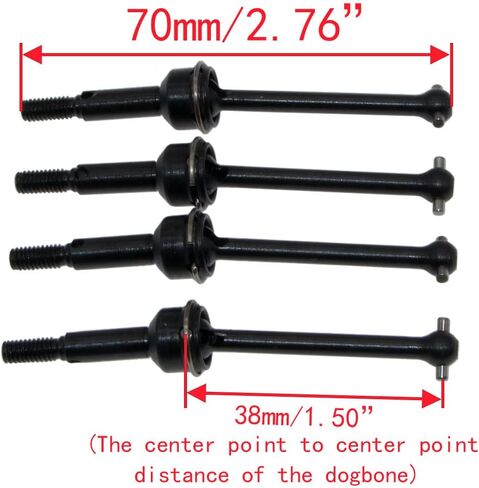 Drive Shaft for HPI Sprint 2 SPT2-015 38mm Universal Steel DriveShaft Dogbone for Racing Rc Car(Black) in Kuwait
