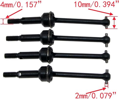 Drive Shaft for HPI Sprint 2 SPT2-015 38mm Universal Steel DriveShaft Dogbone for Racing Rc Car(Black) in Kuwait