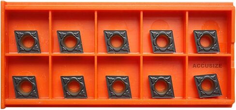 Accusize Industrial Tools 1 بوصة × 12 بوصة Rh Sclcr شريط مملة قابل للفهرسة بالإضافة إلى 10 قطع Ccmt32.5 كربيد أسود وأصفر، طلاء Cvd، P252-S408ins in Saudi Arabia