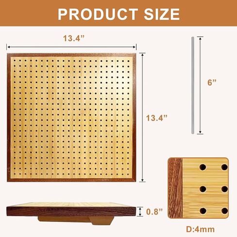 Crochet Blocking Board,13 Inch Crochet Blocking Board Comes with 10 Stainless Steel Rod Pins Wooden Knitting Blocking Mat for Lover Mother Grandma Crochet Gifts in Saudi Arabia
