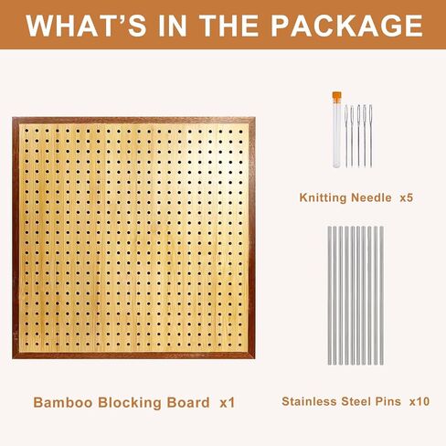 Crochet Blocking Board,13 Inch Crochet Blocking Board Comes with 10 Stainless Steel Rod Pins Wooden Knitting Blocking Mat for Lover Mother Grandma Crochet Gifts in Saudi Arabia