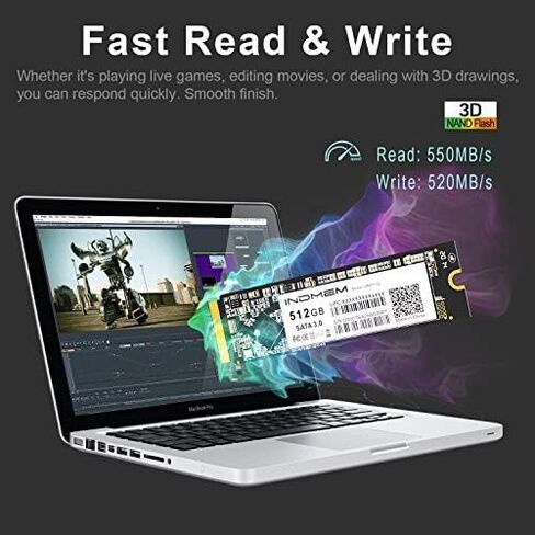 محرك أقراص فلاش SATA SSD سعة 256 جيجابايت ثلاثي الأبعاد TLC بديل لجهاز MacBook Pro Retina منتصف 2012، أواخر 2012، أوائل 2013 A1425 (EMC 2557/2672)، A1398 (EMC 2512/2673) in Kuwait