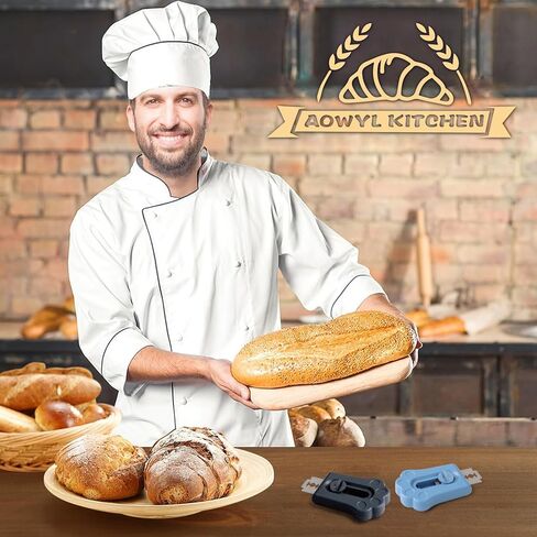 أداة تسجيل عجين الخبز القابلة للاستخراج، أداة تسجيل العجين المخمر المغناطيسي لخبز وصنع خبز العجين المخمر، تتضمن 10 شفرات حلاقة بديلة in Kuwait