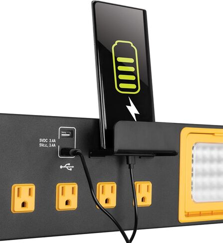 أداة الأداء W2279 محطة طاقة من الدرجة التجارية مع 6 منافذ، ومنفذين USB، ومهد مدمج، ومصابيح LED، مثالية لورش العمل والكراجات in Kuwait