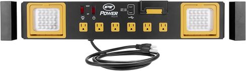 أداة الأداء W2279 محطة طاقة من الدرجة التجارية مع 6 منافذ، ومنفذين USB، ومهد مدمج، ومصابيح LED، مثالية لورش العمل والكراجات in Kuwait