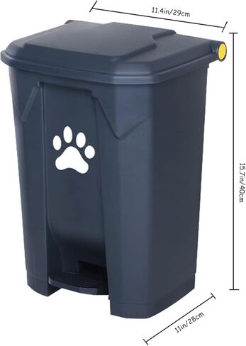 سلة مهملات براز الكلاب للاستخدام في الهواء الطلق، محطة نفايات الكلاب مع غطاء بدواسة بدون استخدام اليدين، حاوية متينة من البولي فينيل كلوريد للحديقة المنزلية والمطبخ مع صينية فضلات الكلاب ومشط 200 قطعة من أكياس القمامة، رمادي C-20-G-W200-CZ in Kuwait