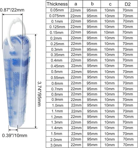 1 Pack Plastic Feeler Gauge 0.05-3mm Thickness Measuring Tools 25 in 1 Feeler Gauge for Measuring Gap in Saudi Arabia