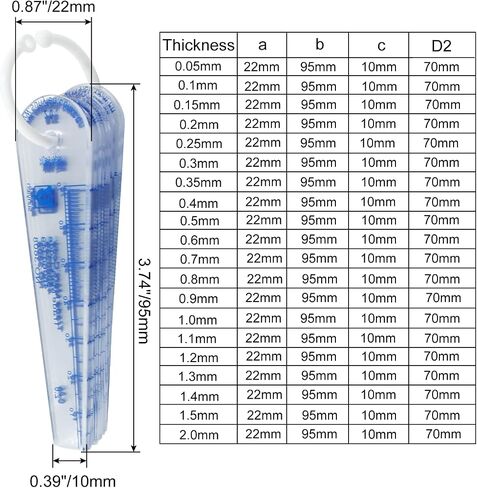 1 Pack Plastic Feeler Gauge 0.05-3mm Thickness Measuring Tools 25 in 1 Feeler Gauge for Measuring Gap in Saudi Arabia
