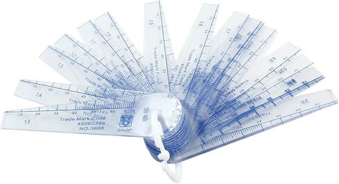 1 Pack Plastic Feeler Gauge 0.05-3mm Thickness Measuring Tools 25 in 1 Feeler Gauge for Measuring Gap in Saudi Arabia