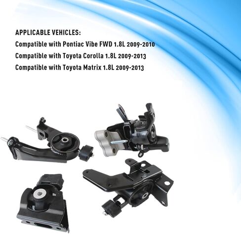 Engine Motor Mount Set Fits for Toyota Corolla Matrix Vibe 1.8L 2009-2013 After-Market Parts 1 Year Warranty, Replace OE A62015 A62023 A62027 A62039 in Saudi Arabia