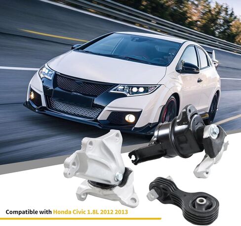 Front Engine Motor and Trans Mount Set Compatible with Civic 1.8L Auto Trans 2012-2015 50850TR6A81 50890TR0A81 50820TS6H81 A65048 A65021 A65087 (1 Pcs) in Kuwait