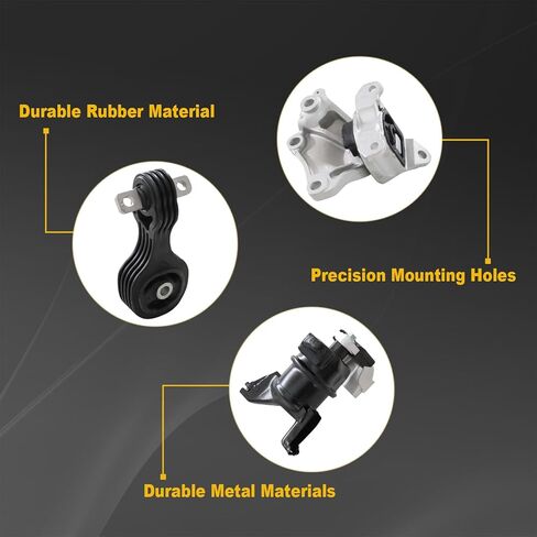 Front Engine Motor and Trans Mount Set Compatible with Civic 1.8L Auto Trans 2012-2015 50850TR6A81 50890TR0A81 50820TS6H81 A65048 A65021 A65087 (1 Pcs) in Kuwait