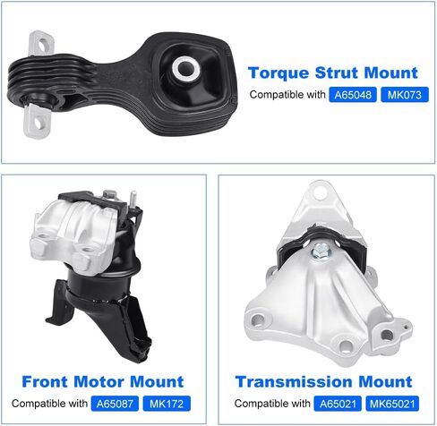 JDMON 3Pcs Engine Motor & Transmission Mount Replacement for 2012 2013 Honda Civic 1.8L Coupe (Auto Trans) Compatible with MK172 A65048 A65021 in Saudi Arabia