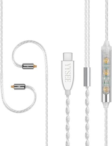 كابل ترقية سماعة الأذن، سلك بديل لسماعات الأذن MMCX، 4 نوى OFC مطلية بالفضة محول صوت لسماعات الأذن مع ميكروفون لـ Shure SE215 SE315 SE535 (mmcx، فضي، ميكروفون) in Kuwait