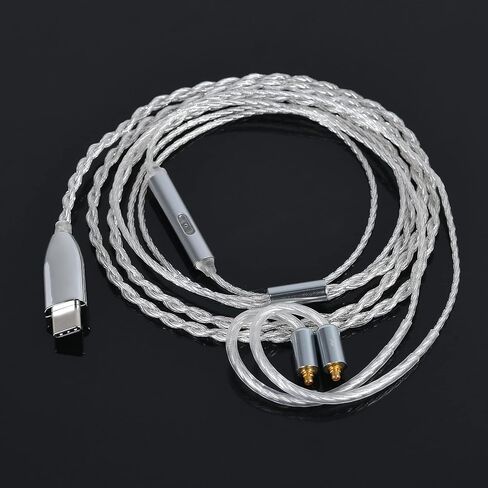 كابل ترقية سماعة الأذن، سلك بديل لسماعات الأذن MMCX، 4 نوى OFC مطلية بالفضة محول صوت لسماعات الأذن مع ميكروفون لـ Shure SE215 SE315 SE535 (mmcx، فضي، ميكروفون) in Kuwait