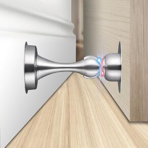 Door Stoppers - Versatile and Durable Stainless Steel Door Stopper with Robust Magnetic Catch - Security Door Stopper, Holder & Jam, Ideal for All Surfaces (2, Sliver-2Pack) in Saudi Arabia