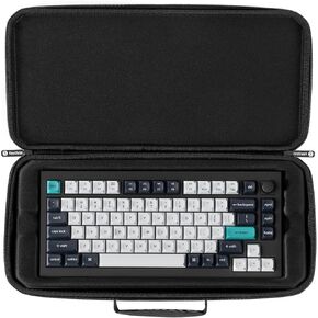 حالة حمل Keychron لـ Q1 / Q1 Pro / Q1 Max / V1 / V1 Max & Lemokey P1 / P1 Pro / P1 HE - حقيبة قماشية صلبة سوداء سوداء مع بطانة مقولبة ومقبض مريح للسفر والتخزين in Kuwait