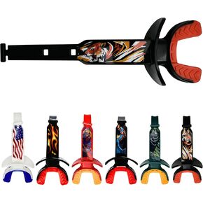 حراسة فم كرة القدم (2025 الولايات المتحدة الأمريكية) بلون مزدوج مع حزام رسومي - Fit Fit (بدون غليان) - لسان حارس الشفة للشباب (يعمل مع الأقواس) in Kuwait