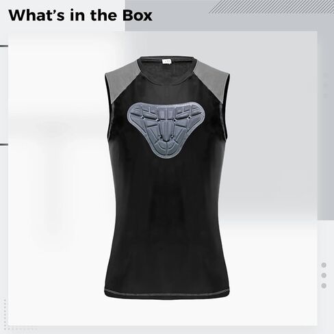 Youth Protective Padded Shirt, Black Sleeveless Compression Vest, Chest Padding for Football & Basketball, Quick-Dry in Saudi Arabia