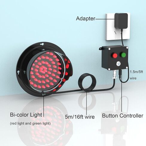LED Traffic Light, Red/Green Two-Color Light Traffic Signal Light, Wall Mounted Traffic Light, Industrial Loading Dock Bay Light, for Mounting Inside and Outside, Plug & Play(100mm/4in) in Kuwait