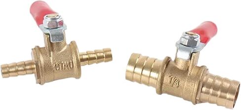 Brass Ball Valve with Hose Barb, 1/4-12mm, Inline Shutoff for Water, Oil, Gas Lines (12mm) in Saudi Arabia