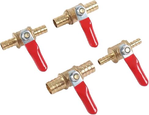 Brass Ball Valve with Hose Barb, 1/4-12mm, Inline Shutoff for Water, Oil, Gas Lines (12mm) in Saudi Arabia
