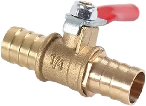 Brass Ball Valve with Hose Barb, 1/4-12mm, Inline Shutoff for Water, Oil, Gas Lines (12mm) in Saudi Arabia