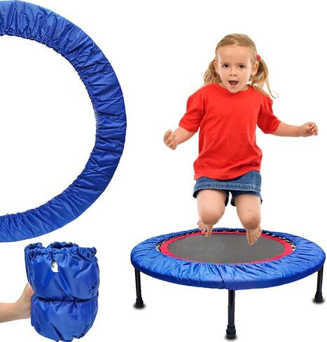 غطاء زنبرك Tydnqh Trampoline ، غطاء الترامبولين الصغير ، 600D Oxford Cloth 3 طبقة صدمة من وسادة البديل الترامبولين ، وسادة الترامبولين المقاومة للماء للترامبولين الصغير (38 بوصة ، أزرق) in Kuwait