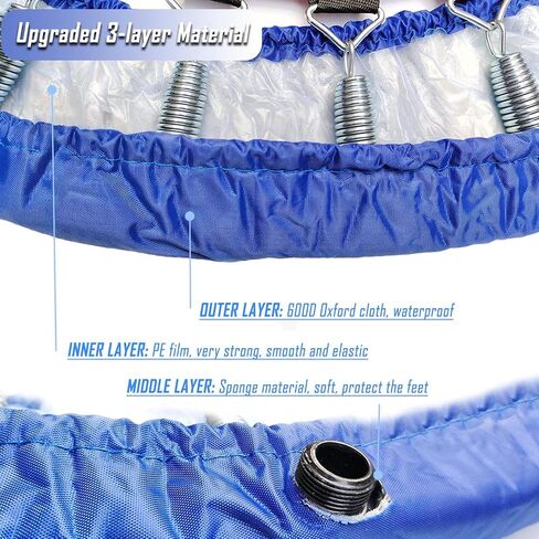 غطاء زنبرك Tydnqh Trampoline ، غطاء الترامبولين الصغير ، 600D Oxford Cloth 3 طبقة صدمة من وسادة البديل الترامبولين ، وسادة الترامبولين المقاومة للماء للترامبولين الصغير (38 بوصة ، أزرق) in Kuwait