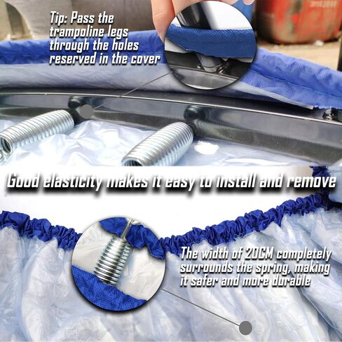 غطاء زنبرك Tydnqh Trampoline ، غطاء الترامبولين الصغير ، 600D Oxford Cloth 3 طبقة صدمة من وسادة البديل الترامبولين ، وسادة الترامبولين المقاومة للماء للترامبولين الصغير (38 بوصة ، أزرق) in Kuwait