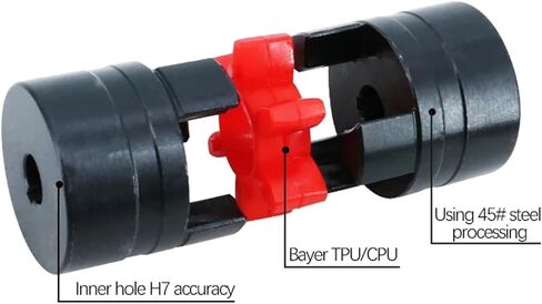XL1 D40L66 Star Coupler Coupling Quincunx Elastic Coupling Claw Coupling 45 Round Steel XL/Ml Large Torque Couple Coupling 1Pcs(15-18) in Kuwait
