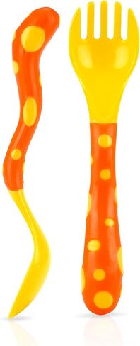 Nuby Fun Feeding Toddler Spoons and Forks 6 Pack - Green, Yellow, Red in Saudi Arabia