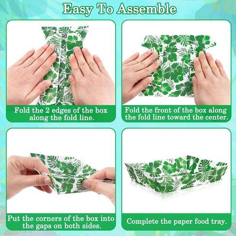 50pcs زخارف حفلة هاواي لوا - صواني غذائية زهرة الكركديه في الصيف ، لوها لوازم التقديم القابلة للتصرف (7 نمط) in Kuwait