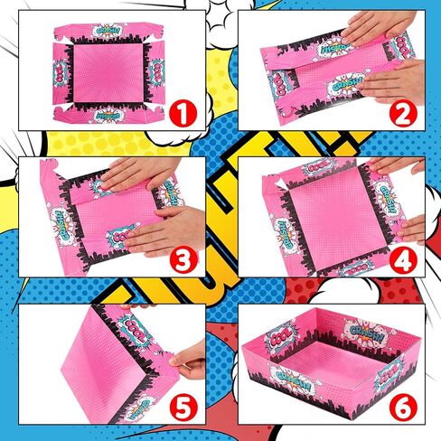 SLINER 48 PCS Hero موضوع حفلات عيد ميلاد لوازم الحفلات 5 رطل البطل الكبير للأغذية الصواني الحزب يفضل قوارب الغذاء للوجبات الخفيفة للصواني لزخارف أعياد الميلاد (صبي) in Saudi Arabia