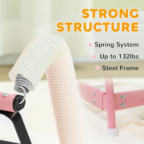 Qaba Spring Rocking Horse ، ركوب الأطفال على الحصان ، ركوب الخيل الفخم مع الأصوات والركاب القدمين ، سرج للأطفال من 3 إلى 8 سنوات ، بني in Kuwait