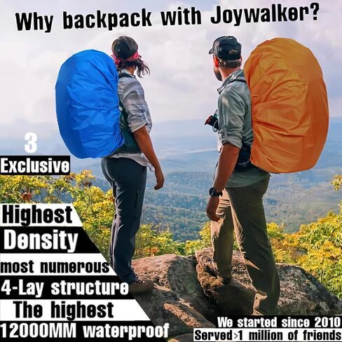 Joy Walker 12000mm Waterproof Backpack Rain Cover for Hiking Camping Travel in Kuwait