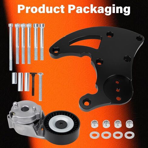 ENM028-BK-ZJQ LS Swap R4 AC Compressor High Mount Bracket Kit Belt Tensioner for Chevrolet GMC SUV Truck Vortec Engines LS1 LS2 LS3 LS6 in Saudi Arabia