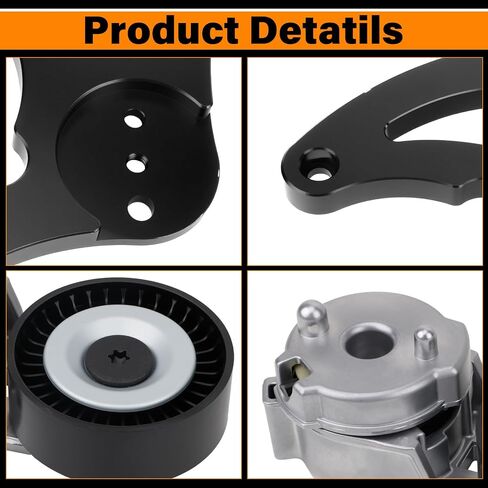 ENM028-BK-ZJQ LS Swap R4 AC Compressor High Mount Bracket Kit Belt Tensioner for Chevrolet GMC SUV Truck Vortec Engines LS1 LS2 LS3 LS6 in Saudi Arabia