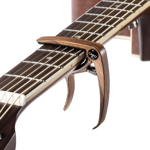 ENO MUSIC Professional Acoustic and Electric Guitars Capo for 6 String Guitar and Mandolin, DarkWood in Kuwait