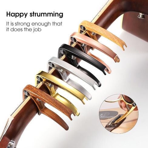 ENO MUSIC Professional Acoustic and Electric Guitars Capo for 6 String Guitar and Mandolin, DarkWood in Kuwait