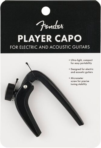 Fender Player Guitar Capo for Acoustic and Electric Guitars, Adjustable Tension, Black in Saudi Arabia