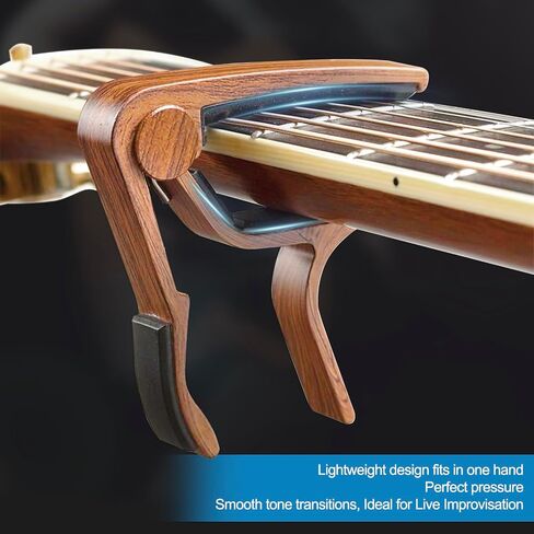 Ortarco 2-Pack Guitar Capo for Acoustic & Electric Guitar 6 String, Black & Wood Color Capo with 5 Picks in Kuwait