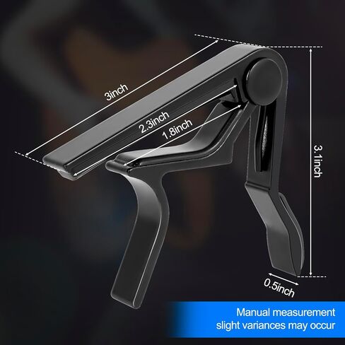 Ortarco 2-Pack Guitar Capo for Acoustic & Electric Guitar 6 String, Black & Wood Color Capo with 5 Picks in Kuwait
