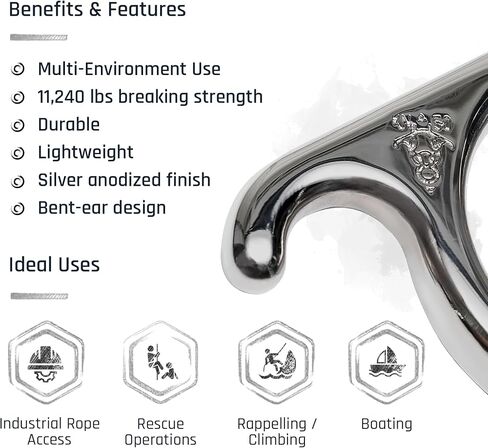 ProClimb 50 kN Rescue Figure 8 Descender - Stainless Steel Belay Device w/Bent-Ears - Figure 8 Belay Device - Descender - Rappelling Devices - Rigging Palates in Saudi Arabia