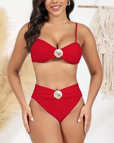 Sherrydc Women's Sexy Bikini يضع قطعًا عالية من قطعتي ملابس السباحة. in Saudi Arabia